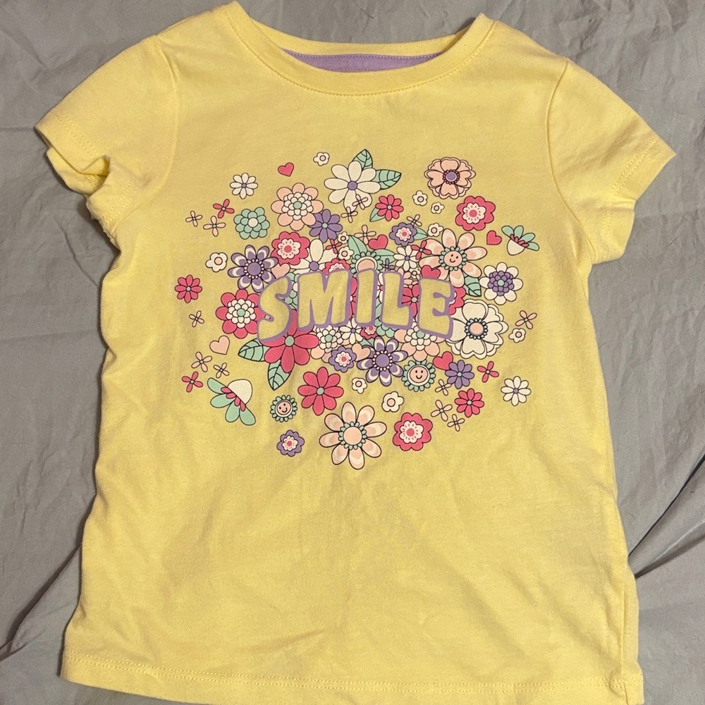 Epic Threads Yellow Floral Kids Tee